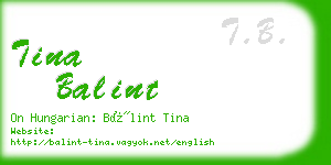 tina balint business card